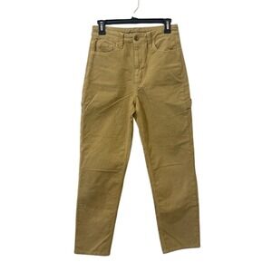 American Eagle Super Stretch Corduroy Carpenter Pants Mustard Yellow High Rise